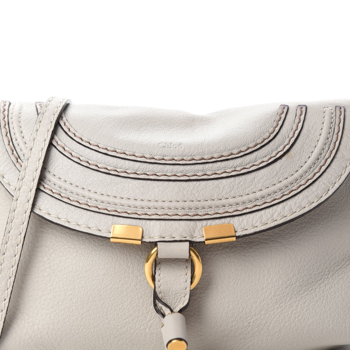 Calfskin Marcie Pochette Crossbody Bag Off White