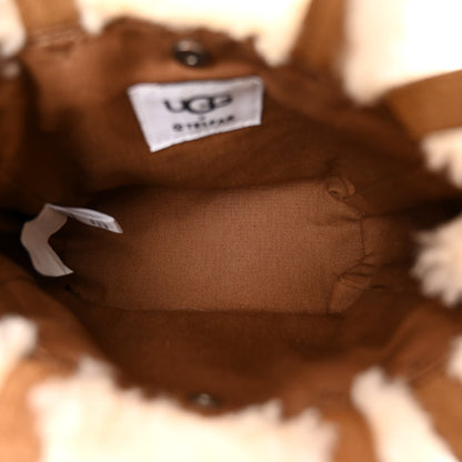 Telfar X UGG Suede Shearling Reverse Small Shopping Bag Natural 5 of 9