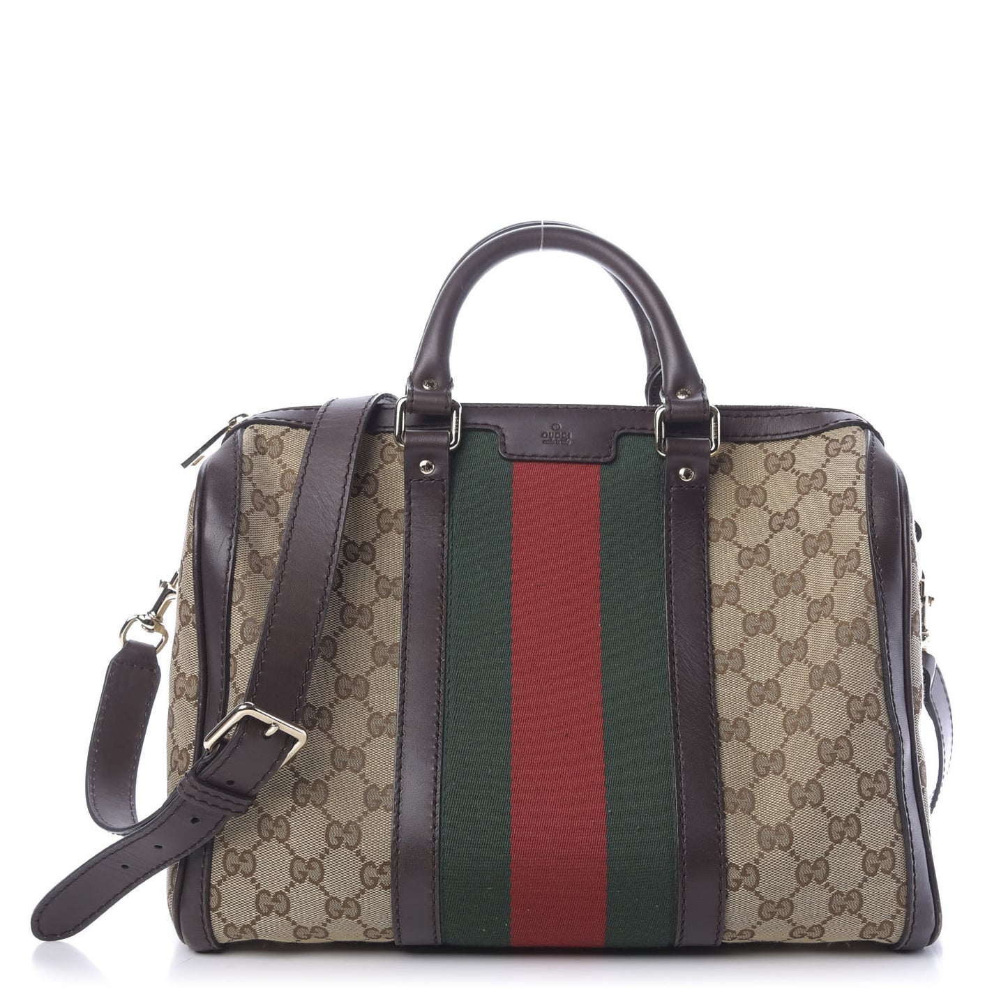 Monogram Vintage Web Medium Boston Dark Brown