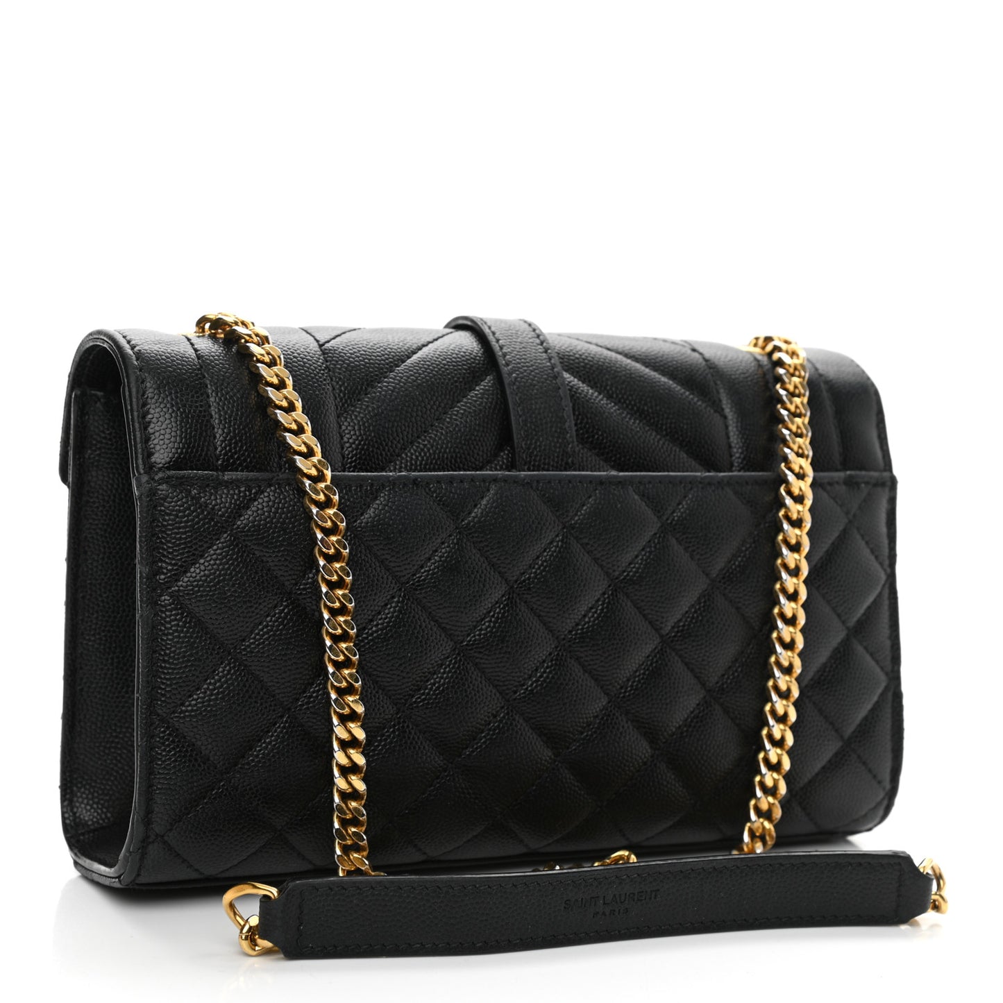 Grain De Poudre Textured Mixed Matelasse Triquilt Small Monogram Satchel Black