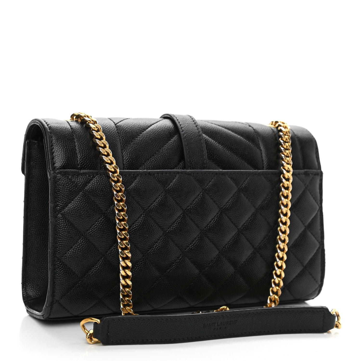 Saint Laurent Grain De Poudre Textured Mixed Matelasse Triquilt Small Monogram Satchel Black 3 of 13