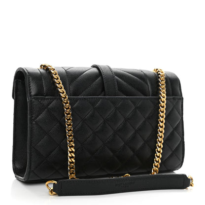 Saint Laurent Grain De Poudre Textured Mixed Matelasse Triquilt Small Monogram Satchel Black 3 of 13