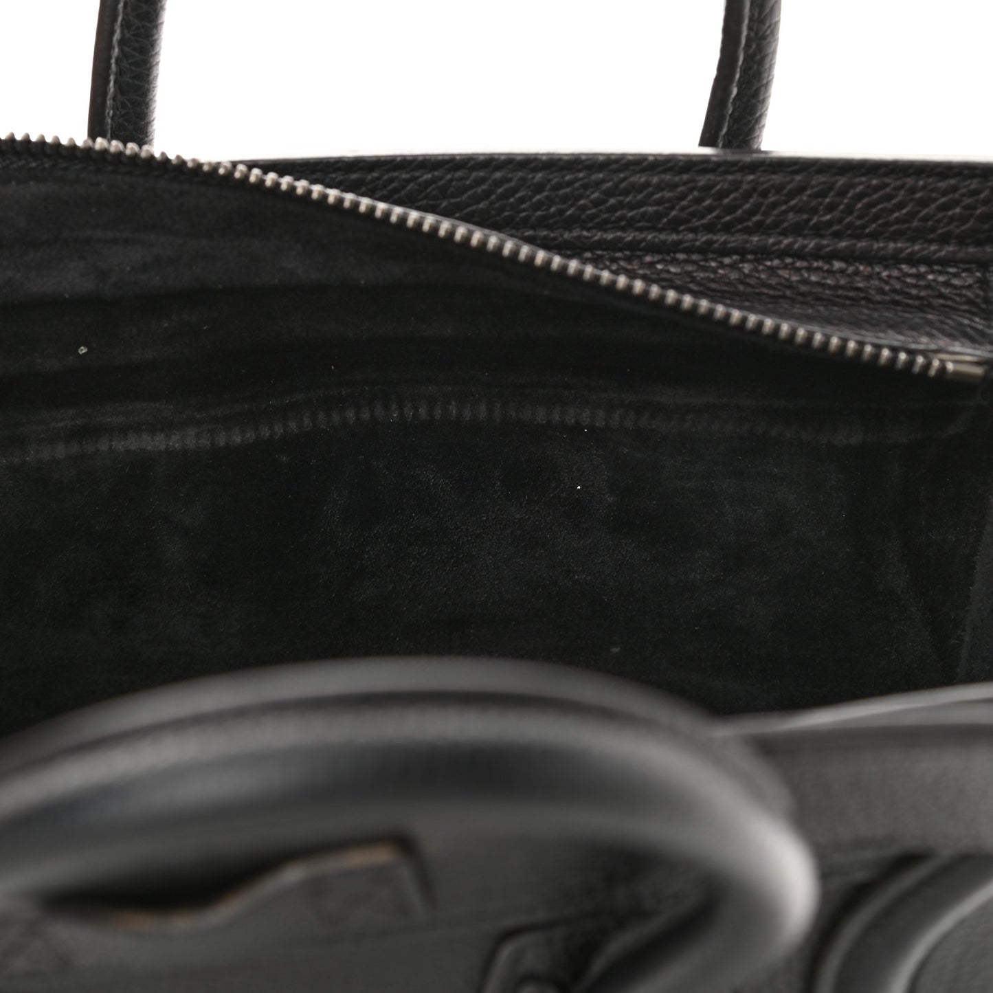 Drummed Calfskin Nano Luggage Black