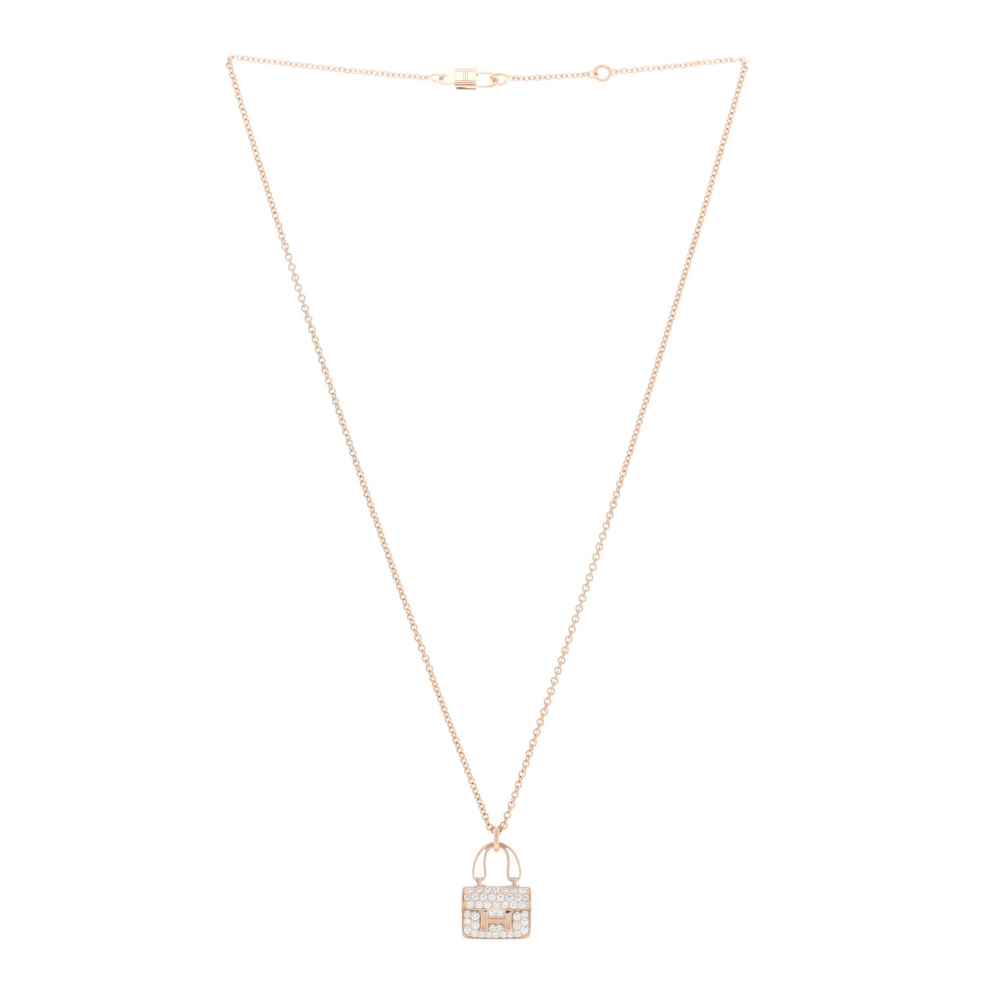 18K Rose Gold Diamond Constance Amulettes Pendant Necklace
