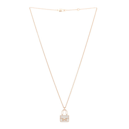 Hermes 18K Rose Gold Diamond Constance Amulettes Pendant Necklace 3 of 5