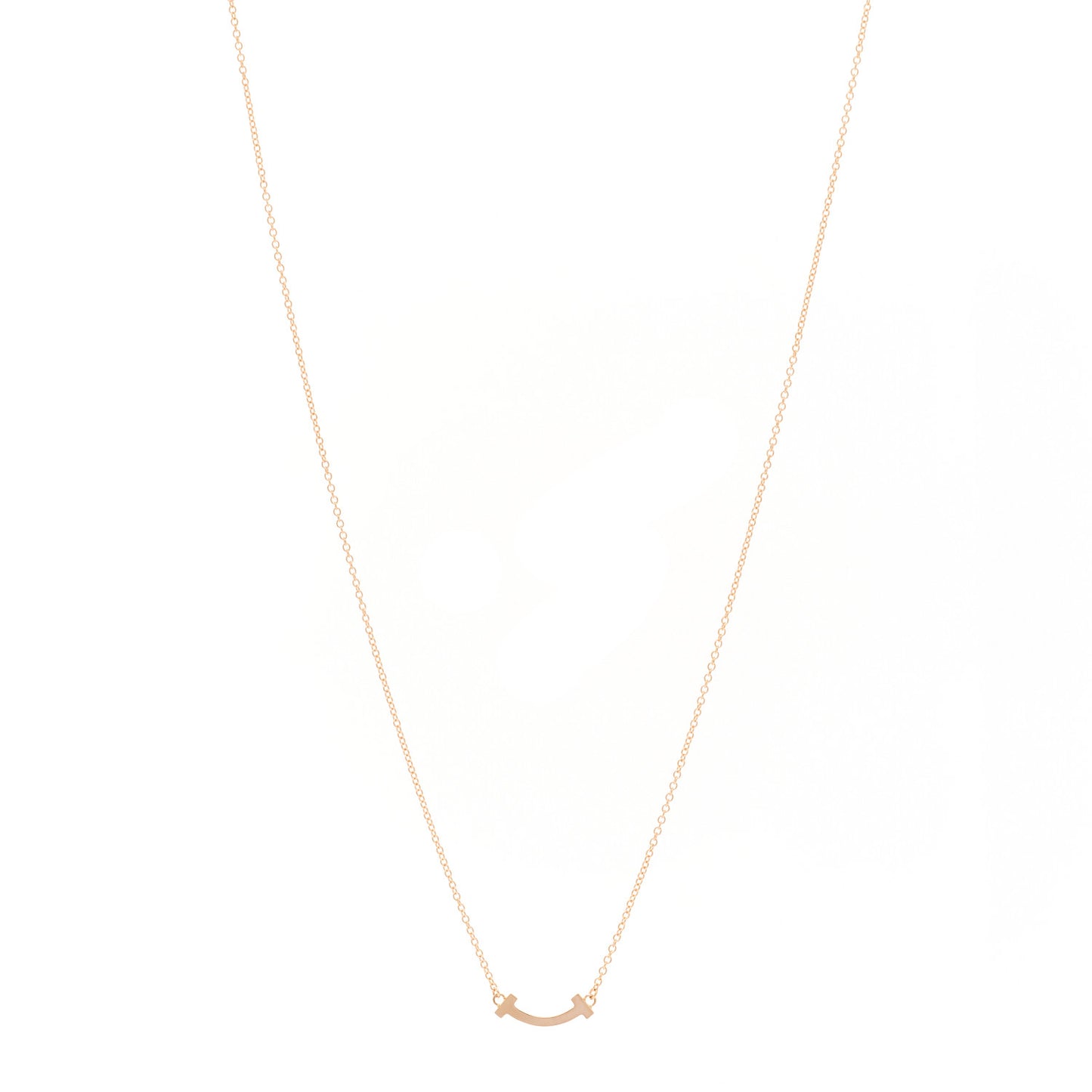 18K Rose Gold Mini T Smile Pendant Necklace