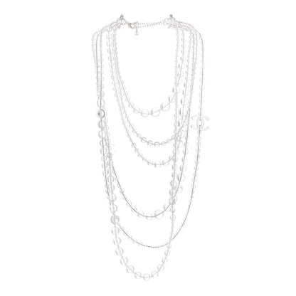 Chanel Crystal CC Multi Strand Long Chain Necklace Transparent 3 of 5