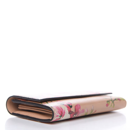 Gucci Calfskin Blooms Print Continental Wallet Pink Apricot Multicolor 4 of 12