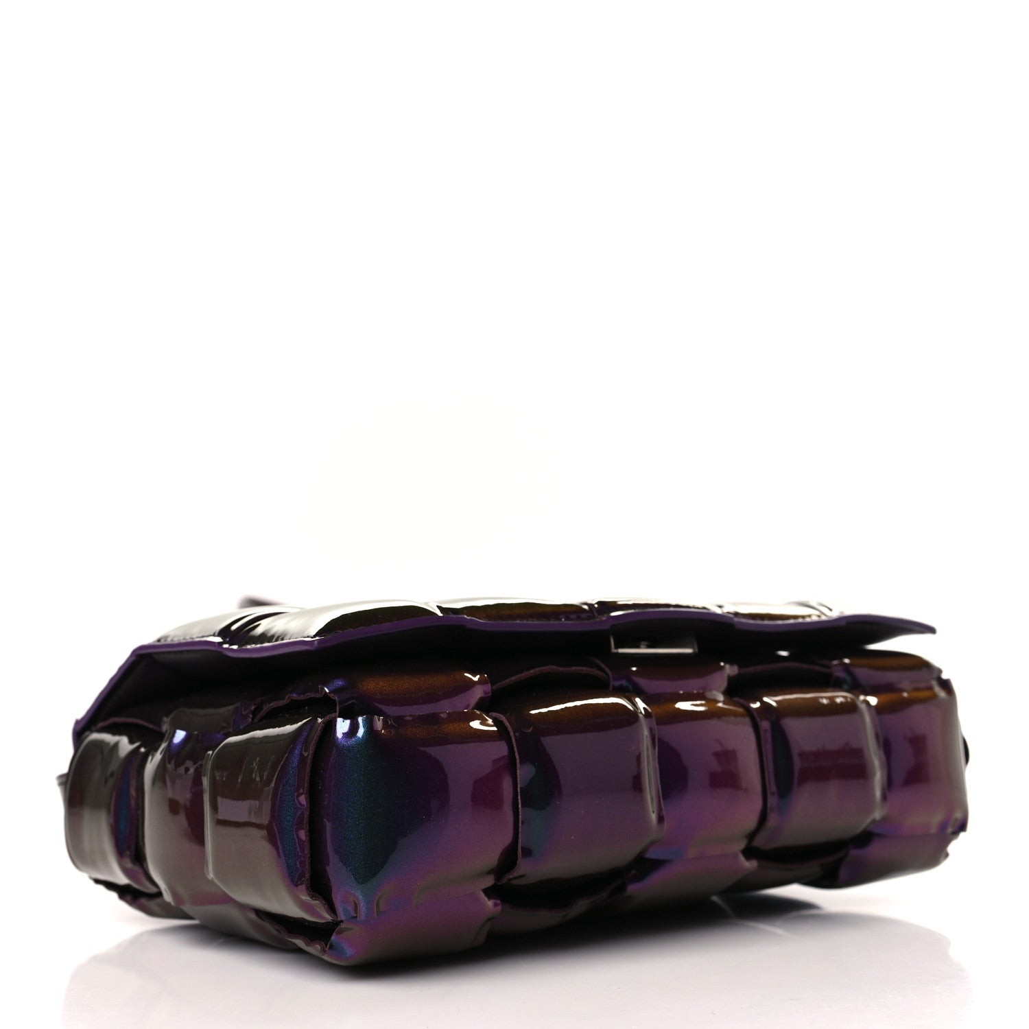Bottega Veneta Glossy Nail Polish Nappa Maxi Intreccio Padded Cassette Crossbody Bag Holographic 4 of 9