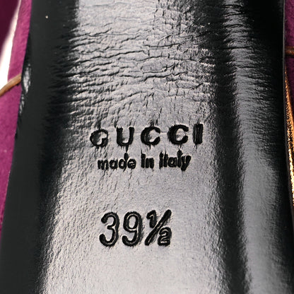 Gucci Kid Scamosciato Nappa Huston Platform Sandals 39.5 Grape Glam Tabacco 6 of 9