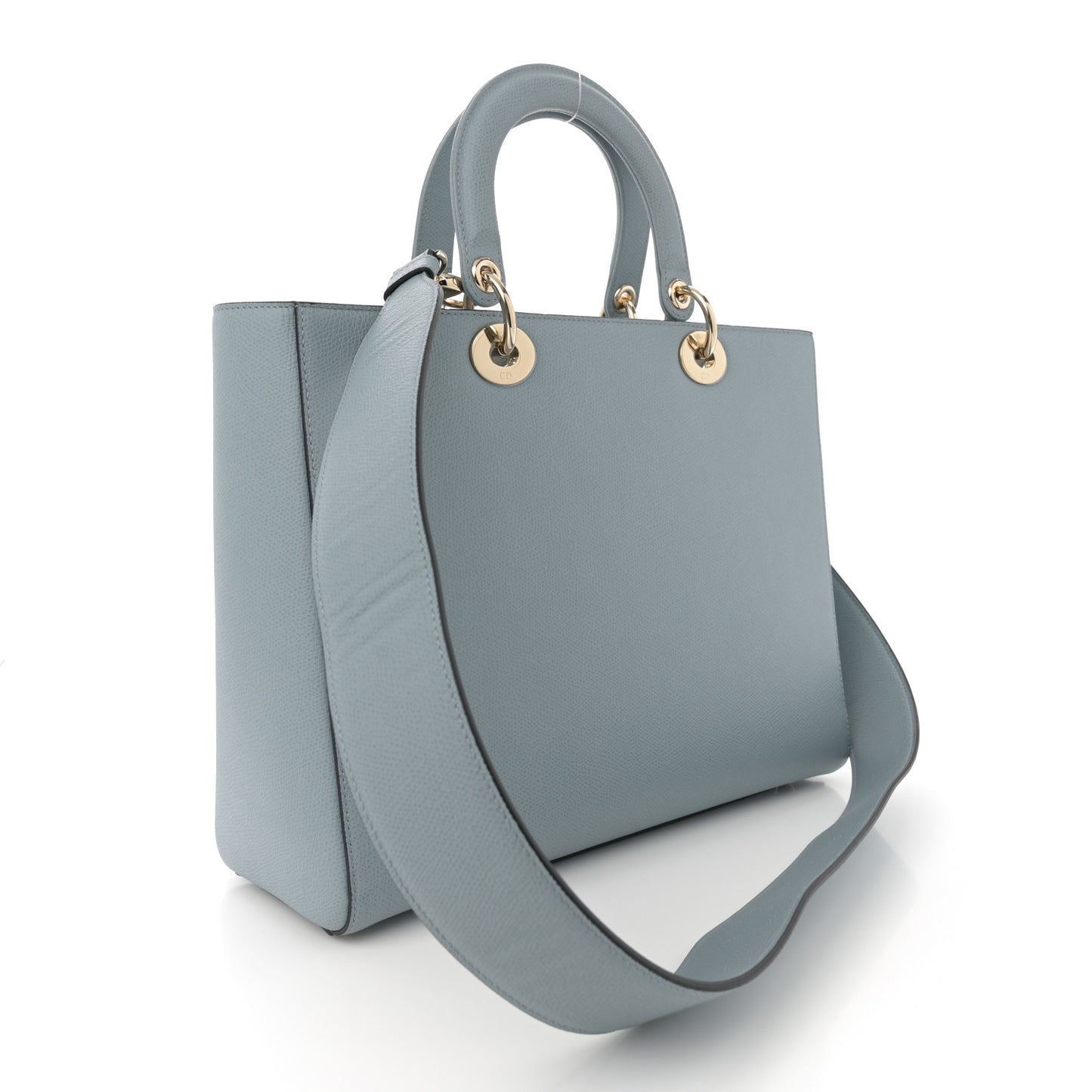 Grained Calfskin Large Lady Dior Sky Blue