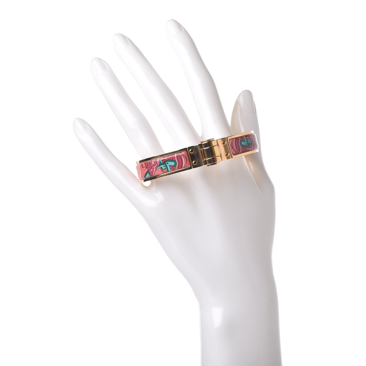 Enamel Printed Narrow Charniere Brides De Gala Hinged Bracelet M Rose Couture