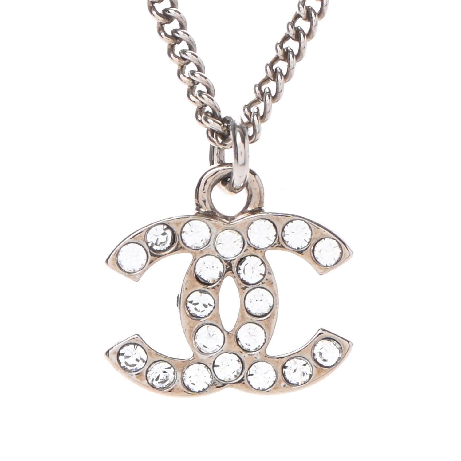 Chanel Crystal CC Necklace Light Gold 3 of 4