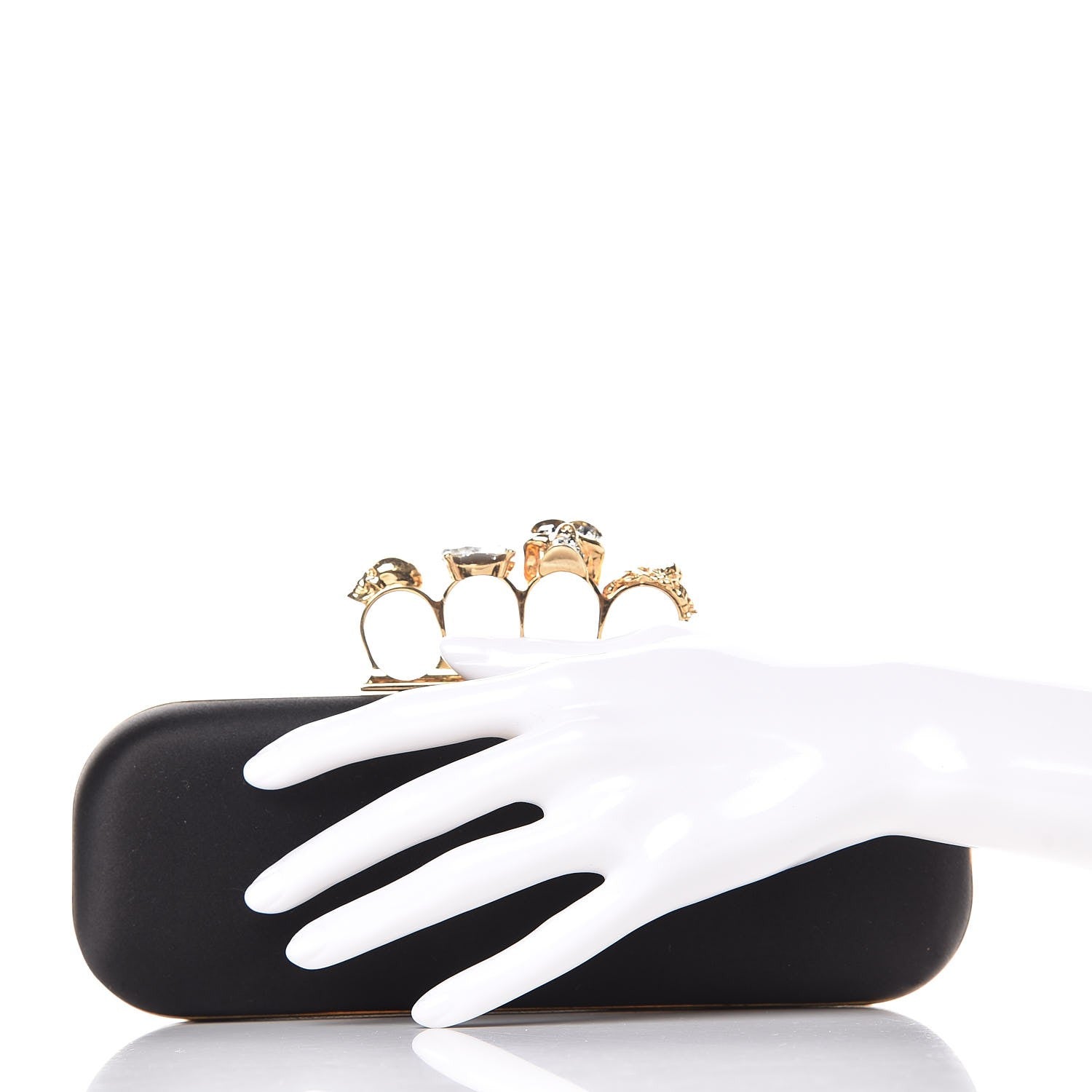 Alexander McQueen Silk Knucklebox Clutch Black 2 of 9