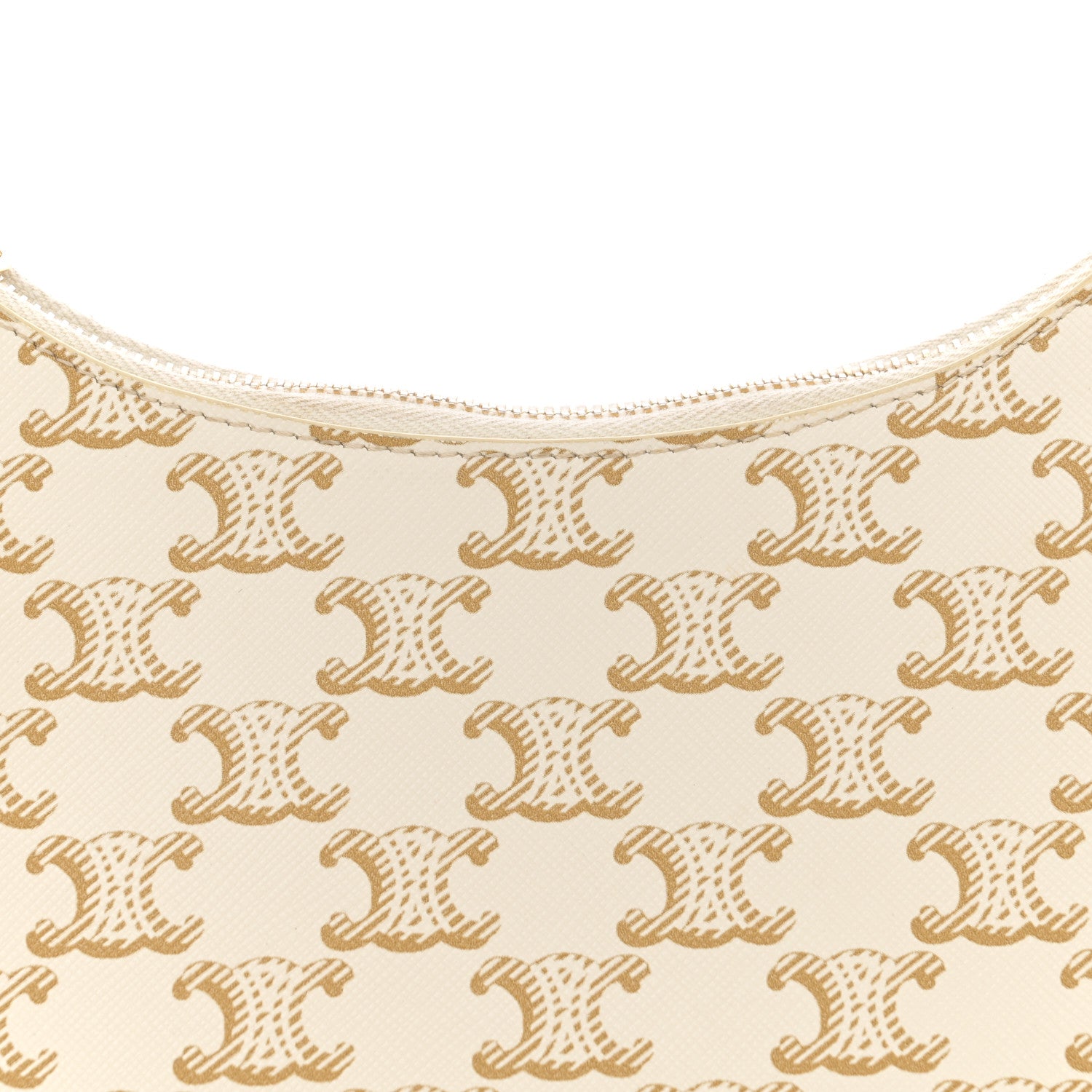 Celine Canvas Calfskin Ava Triomphe Shoulder Bag White 8 of 10
