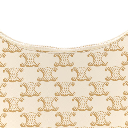 Celine Canvas Calfskin Ava Triomphe Shoulder Bag White 8 of 10