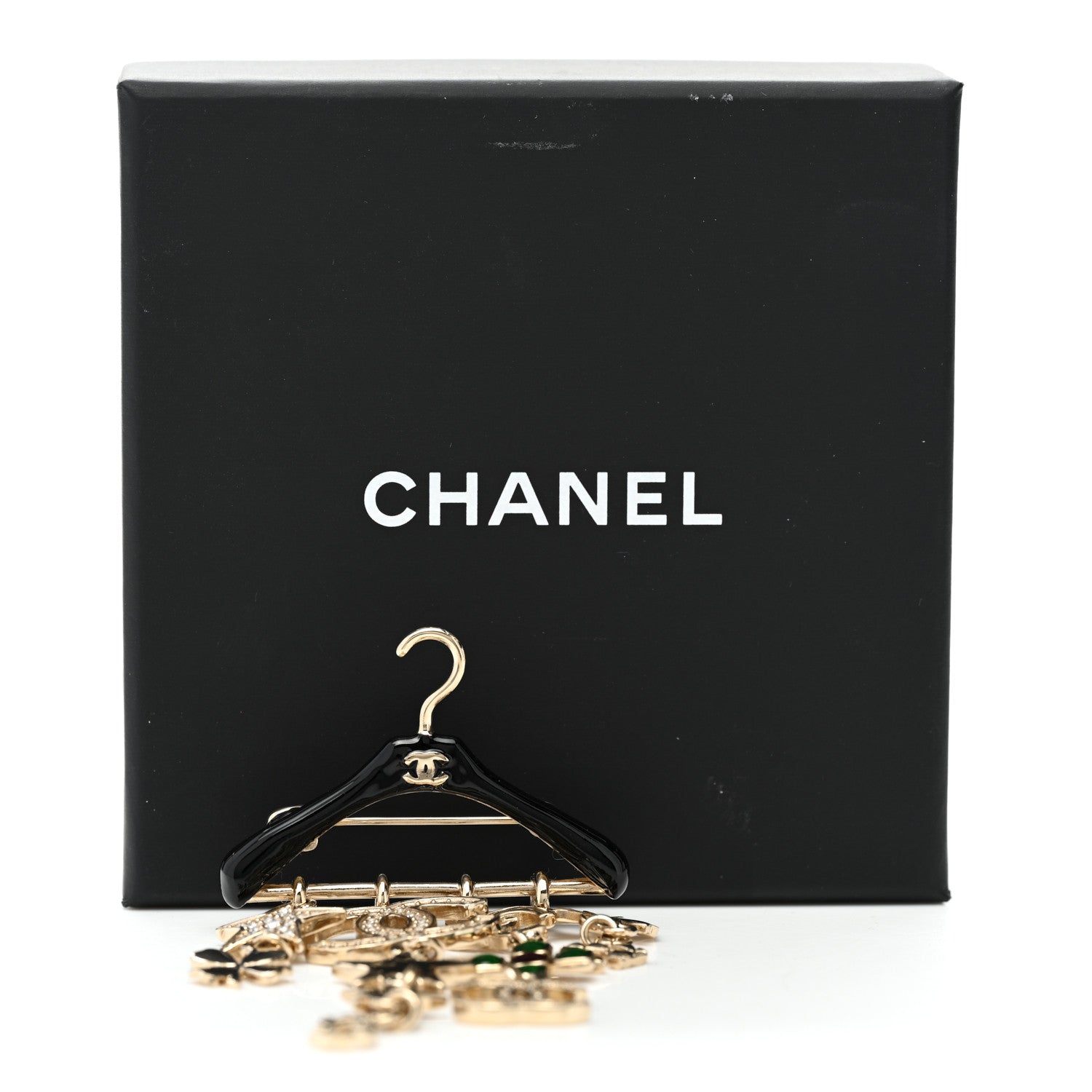 Chanel Crystal Gripoix CC Charms Hanger Brooch Gold 5 of 5