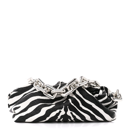 Bottega Veneta Nappa Zebra Print The Pouch Chain White Black 1 of 11