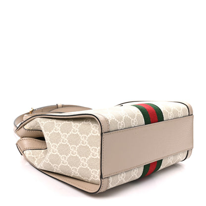 Gucci GG Supreme Monogram Textured Dollar Calfskin Web Small Ophidia Tote Bag Beige Mystic White Oatmeal 4 of 10