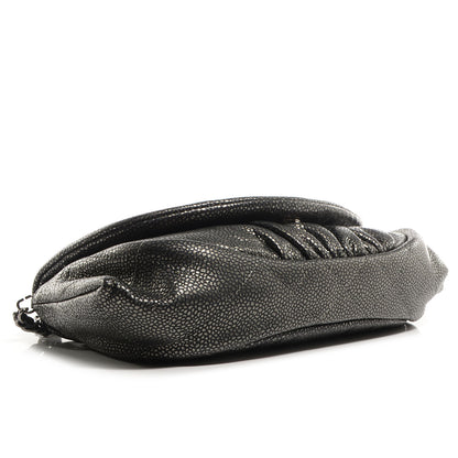 Chanel Metallic Caviar Half Moon Wallet On Chain WOC Dark Silver 4 of 8
