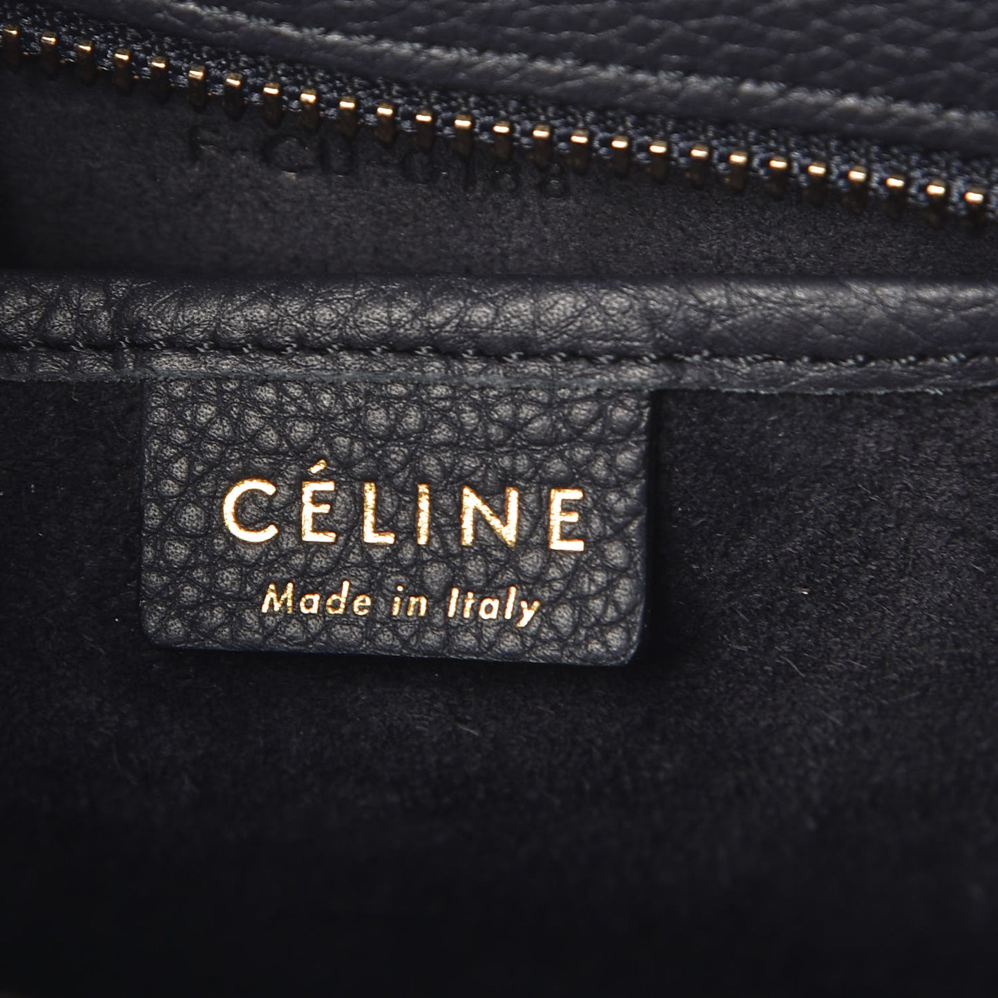 Drummed Calfskin Nano Luggage Navy Blue