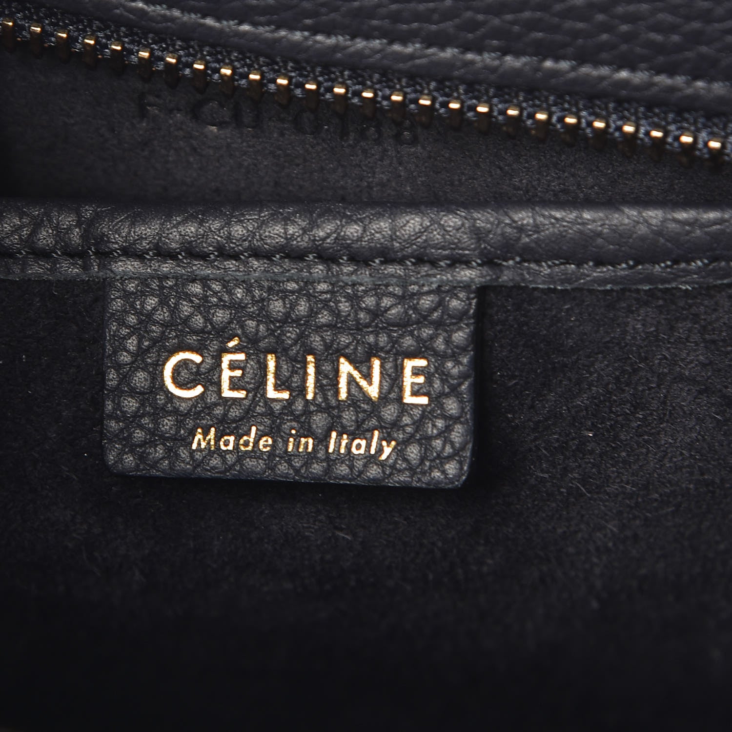 Celine Drummed Calfskin Nano Luggage Navy Blue 6 of 9