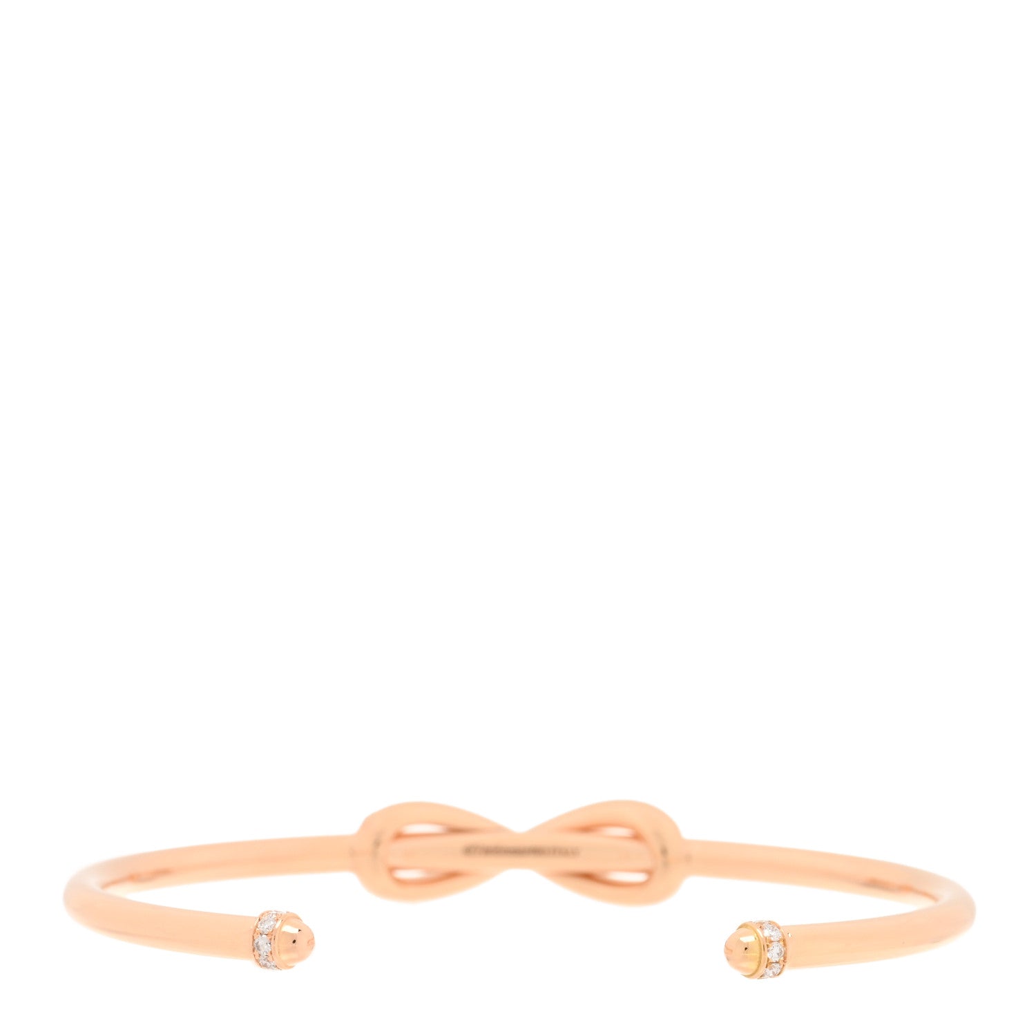 Tiffany 18K Rose Gold Diamond Infinity Cuff Bracelet 2 of 3