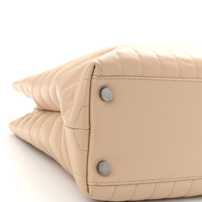 Saint Laurent Calfskin Y Quilted Monogram Large Loulou Shopper Nude Powder 9 of 10