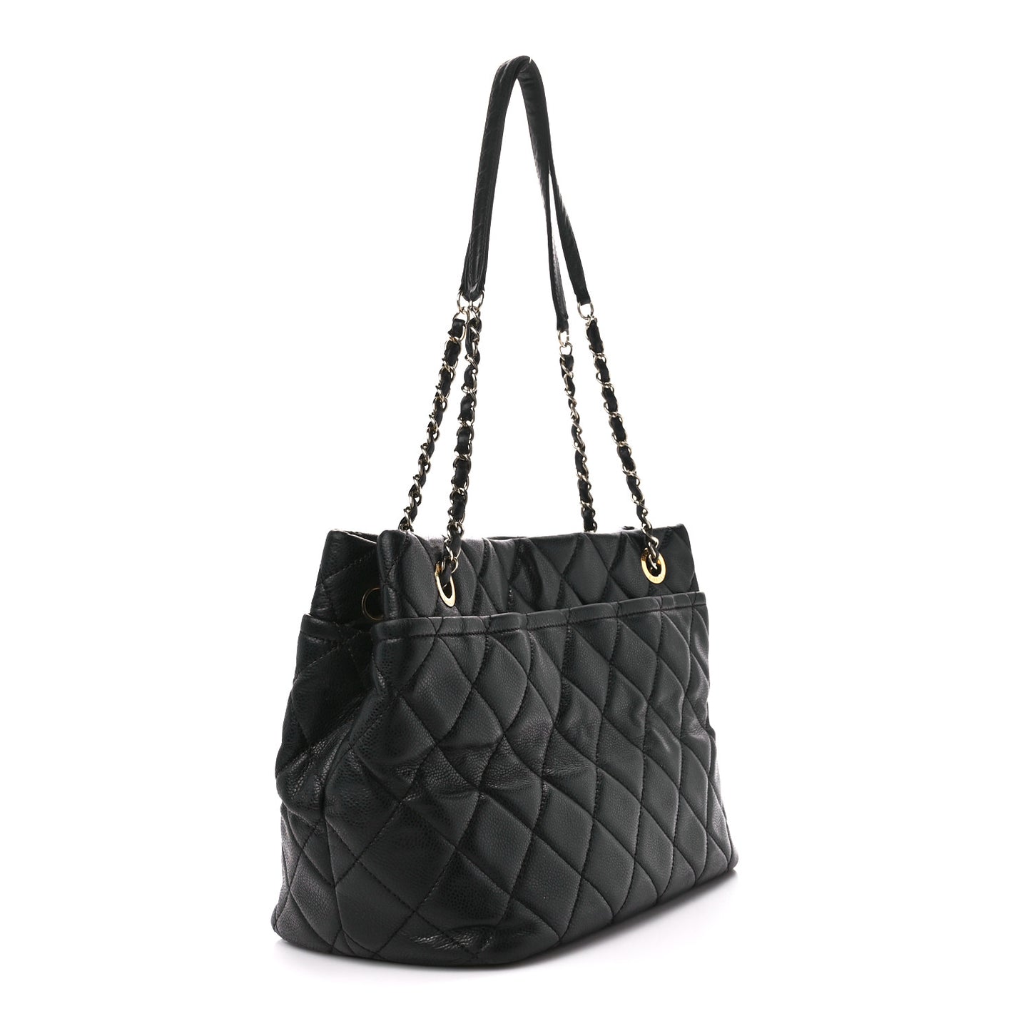 Caviar Quilted Timeless CC Soft Tote Black