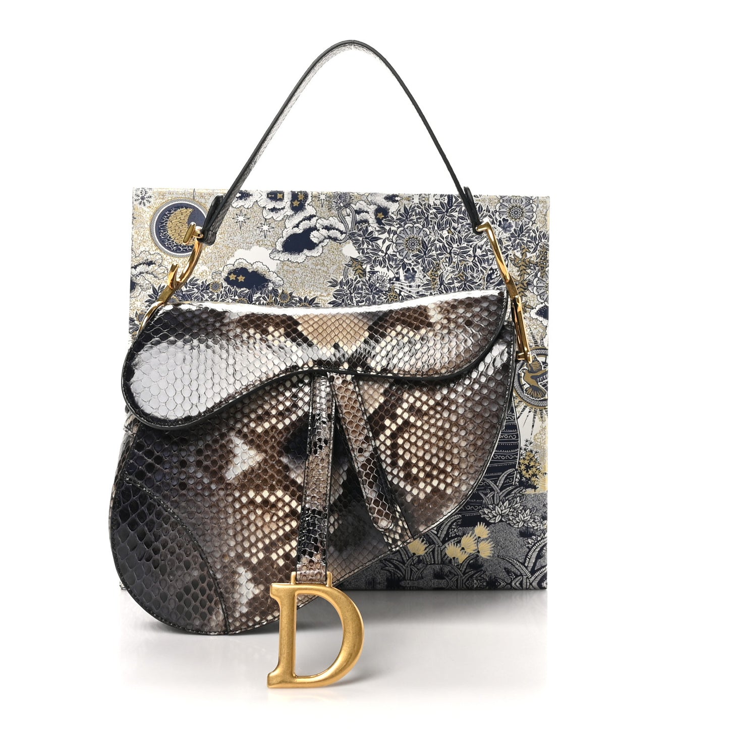 Snakeskin Saddle Bag Brown