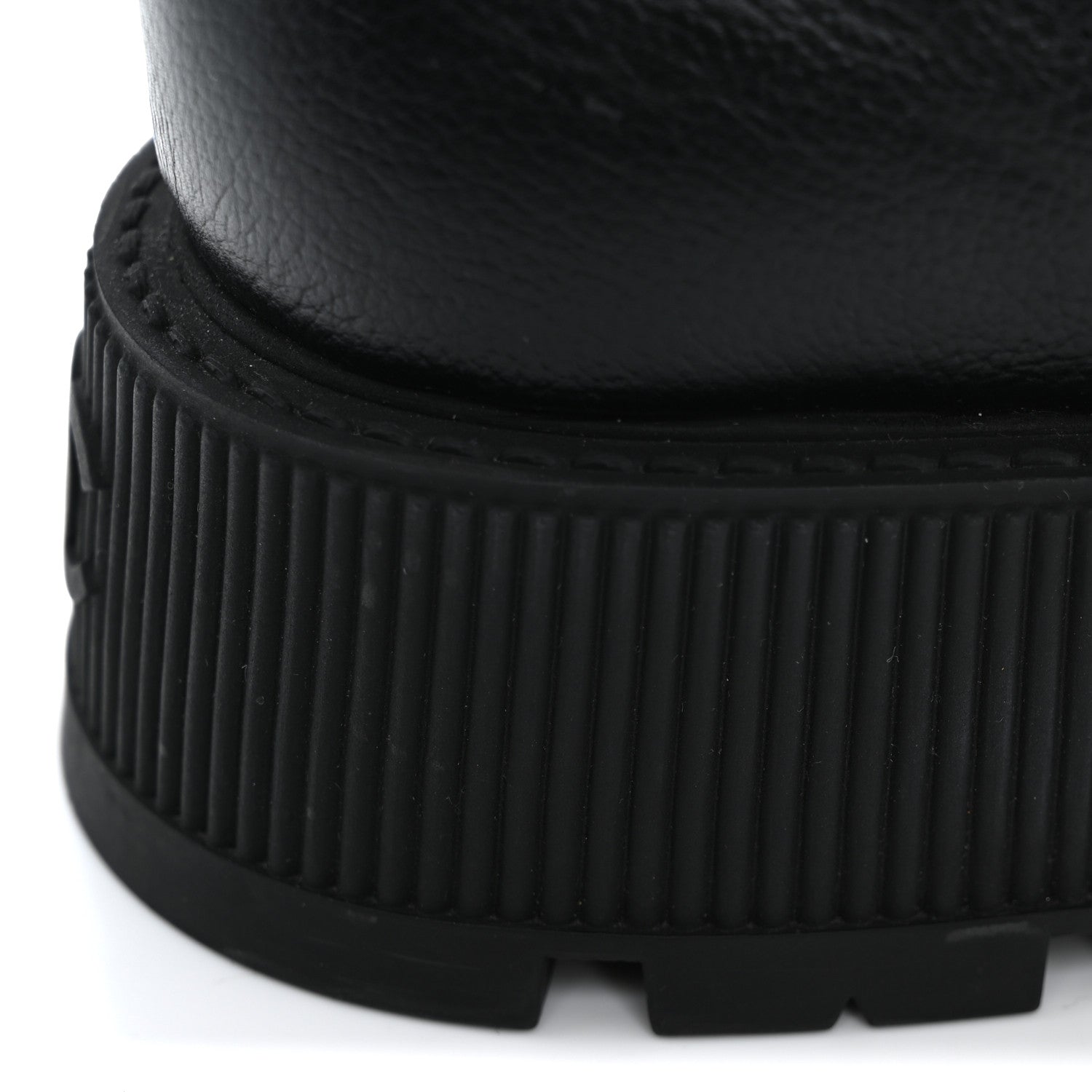 Chanel Grained Calfskin Shiny Calfskin CC Lace Up Combat Boots 40 Black 14 of 14