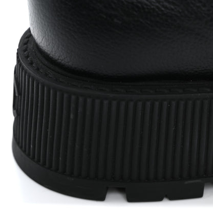 Chanel Grained Calfskin Shiny Calfskin CC Lace Up Combat Boots 40 Black 14 of 14