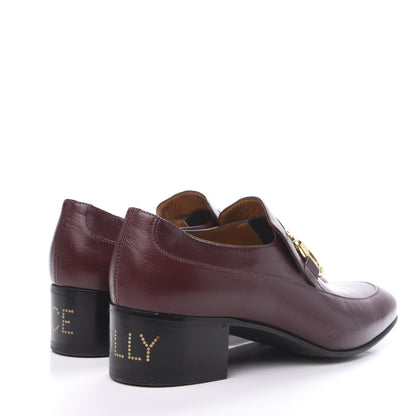 Gucci Goatskin Mens Chain Mid Heel Loafers 8 Burgundy 4 of 11