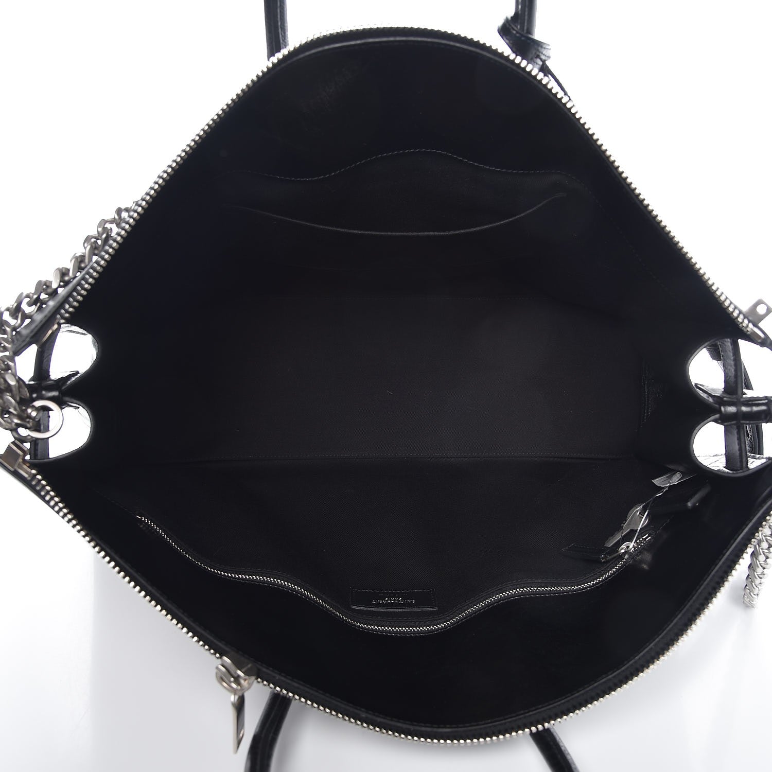 Saint Laurent Cracked Shiny Calfskin Medium Souple Sac De Jour Duffle Black 6 of 13
