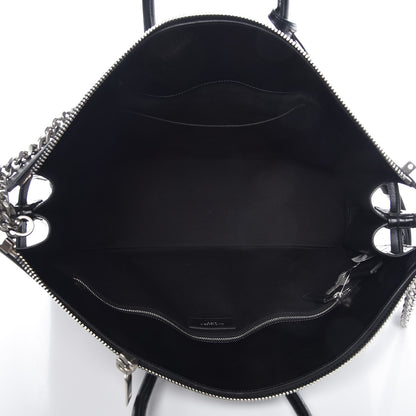 Saint Laurent Cracked Shiny Calfskin Medium Souple Sac De Jour Duffle Black 6 of 13