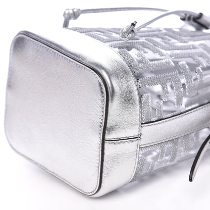 Fendi PVC Vitello Catalan Mirror Sequin F is Fendi FF Mini Mon Tresor Bucket Bag Argento 8 of 9