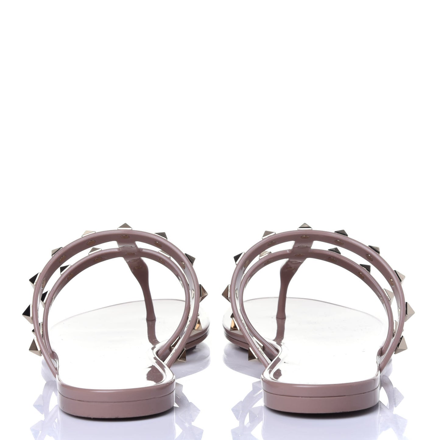 PVC Jelly Rockstud Caged Thong Sandals 38 Poudre