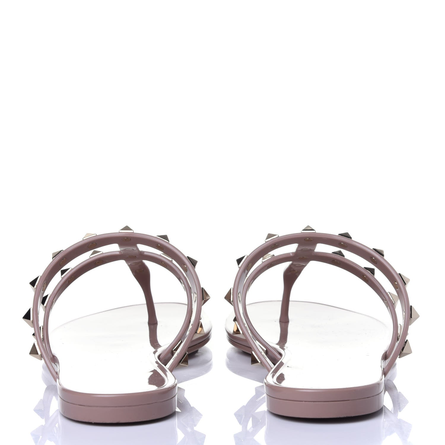 Valentino Garavani PVC Jelly Rockstud Caged Thong Sandals 38 Poudre 5 of 11