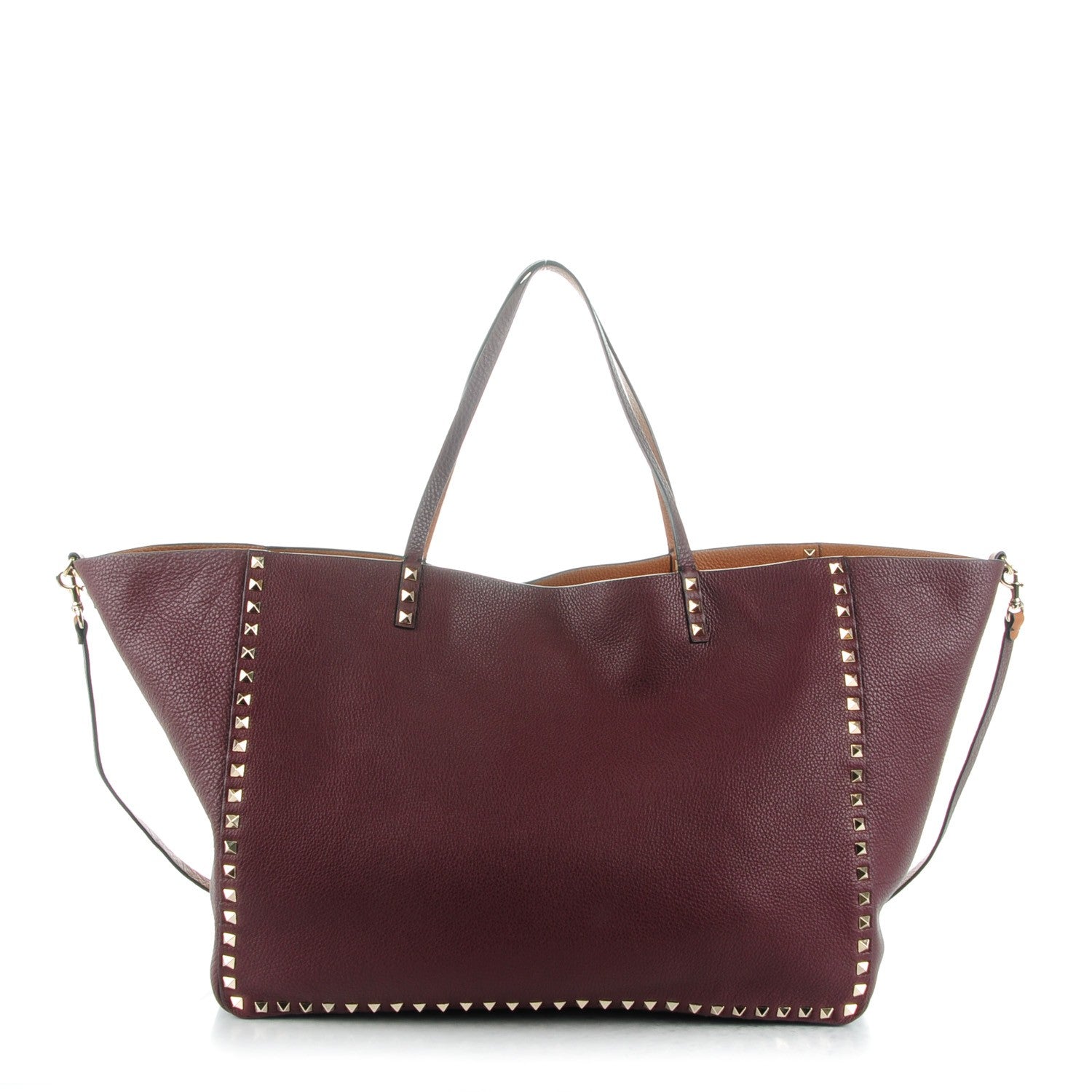 Valentino Garavani Grained Calfskin Large Rockstud Reversible Tote Light Cuir Rubin 1 of 7
