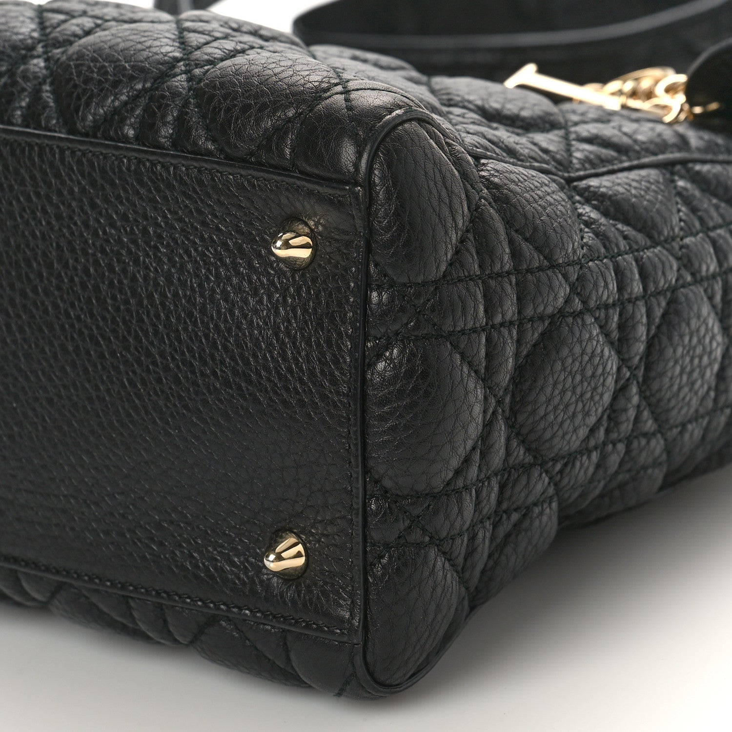 Christian Dior Grained Calfskin Cannage Medium Supple Lady Dior Black 8 of 8