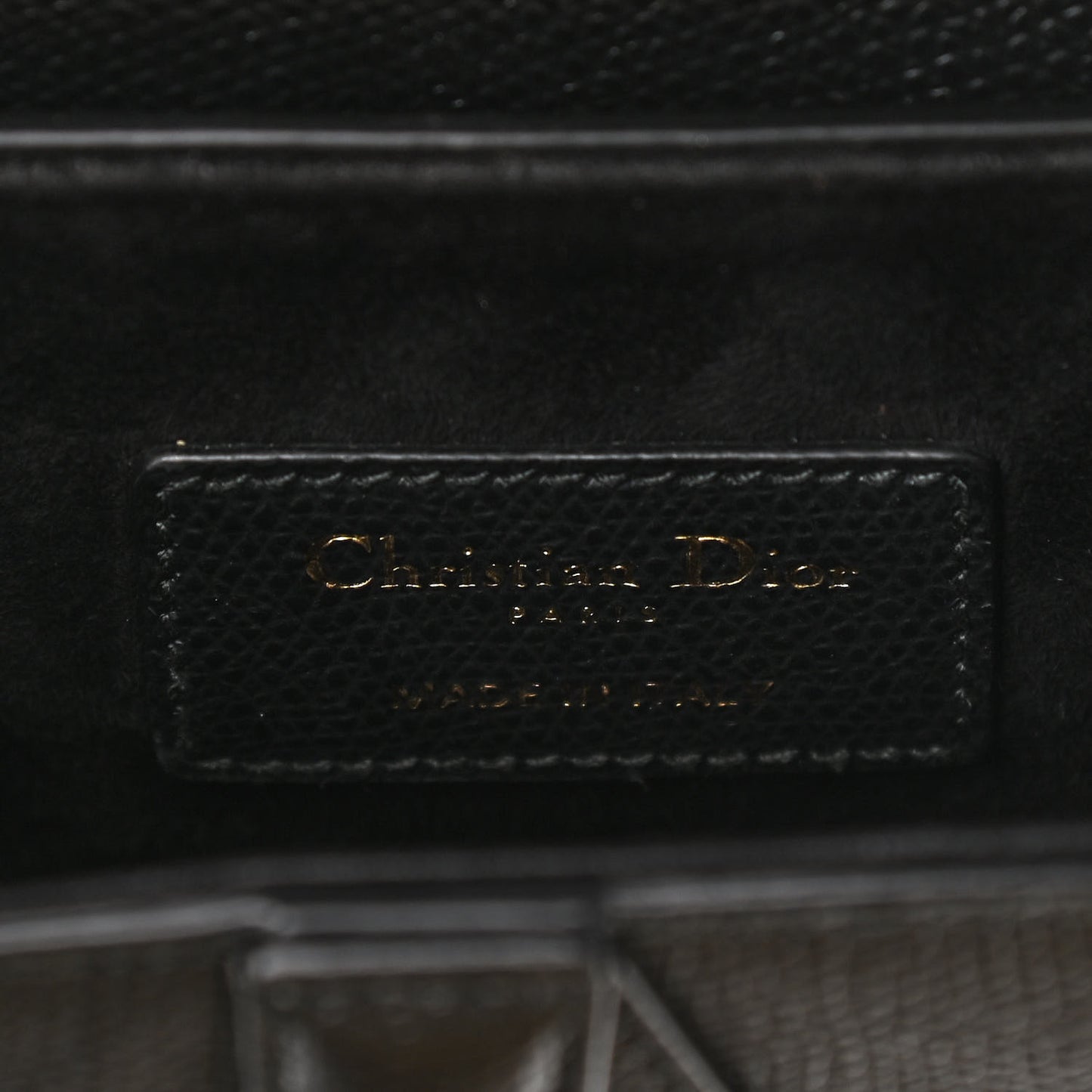 Grained Calfskin Mini Saddle Bag Black