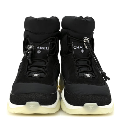 Chanel Nylon Suede Womens Short Boots 39.5 Black 3 of 10