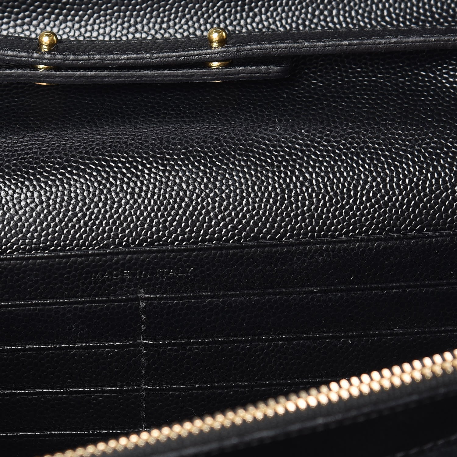 Saint Laurent Grain De Poudre Matelasse Chevron Monogram Chain Wallet Black 6 of 8