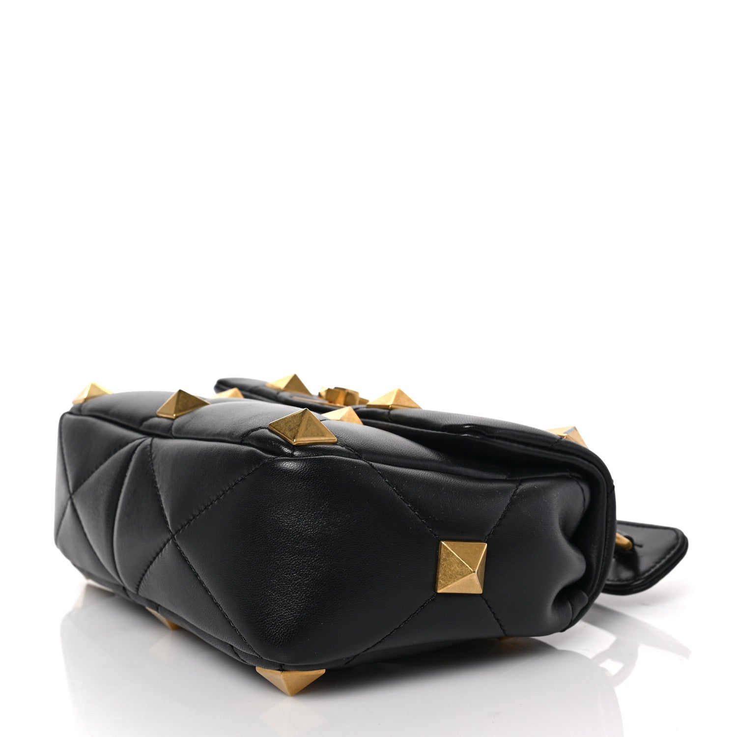 Valentino Garavani Nappa Medium Roman Stud Shoulder Bag Black 8 of 8