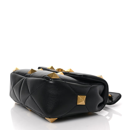 Valentino Garavani Nappa Medium Roman Stud Shoulder Bag Black 8 of 8