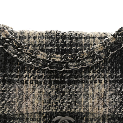 Chanel Tweed Quilted Medium Double Flap Beige White Black 8 of 12