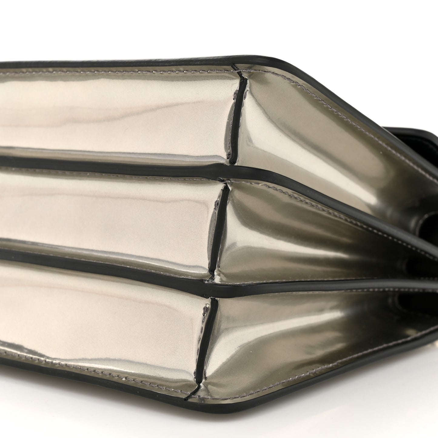 Metallic Calfskin Serpenti Forever Top Handle Silver