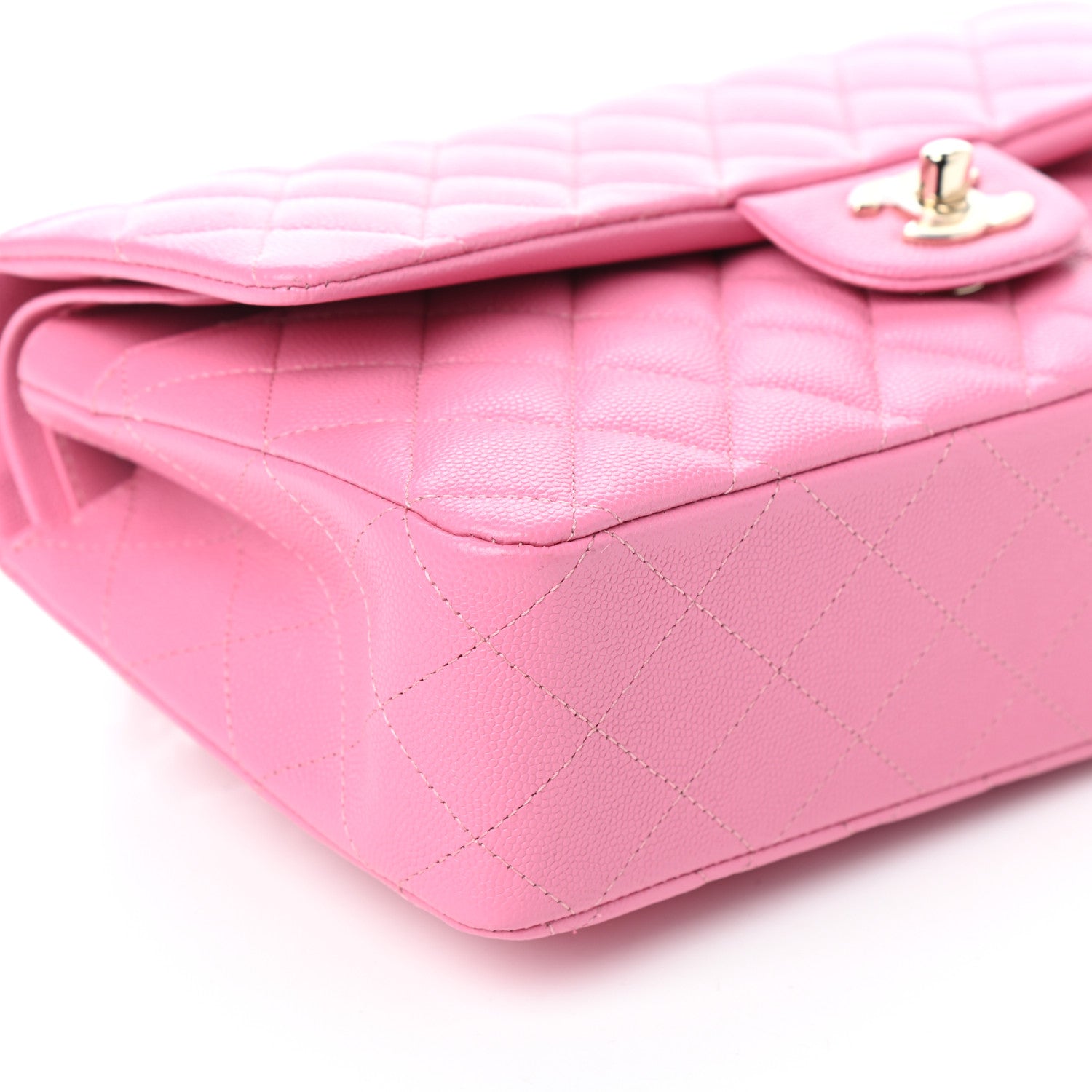 Chanel Caviar Quilted Medium Double Flap Pink 9 of 10