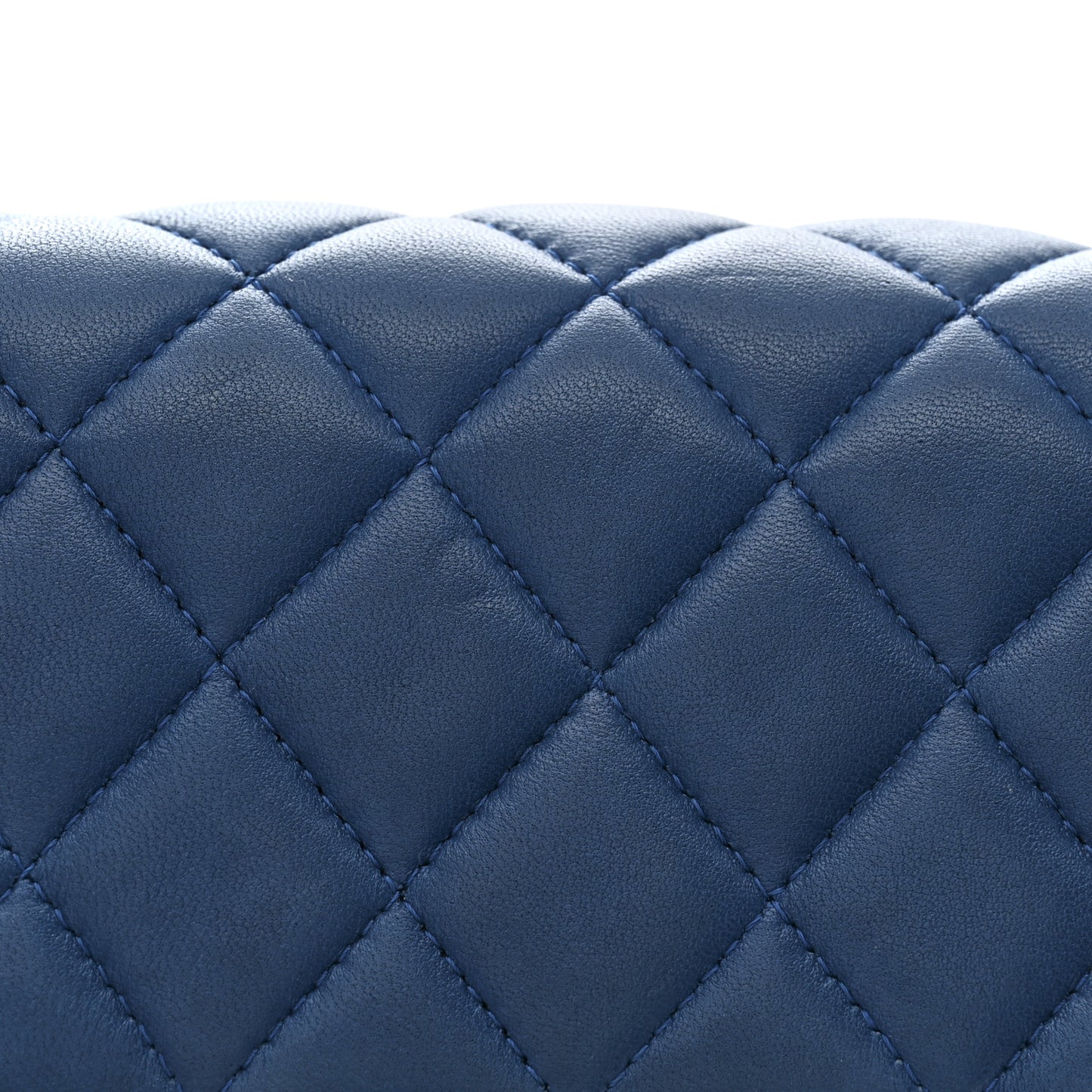 Lambskin Quilted Mini Square Flap Dark Blue