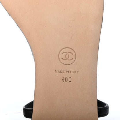 Chanel Lambskin Chain CC Logo Thong Sandals 40 Black 6 of 8